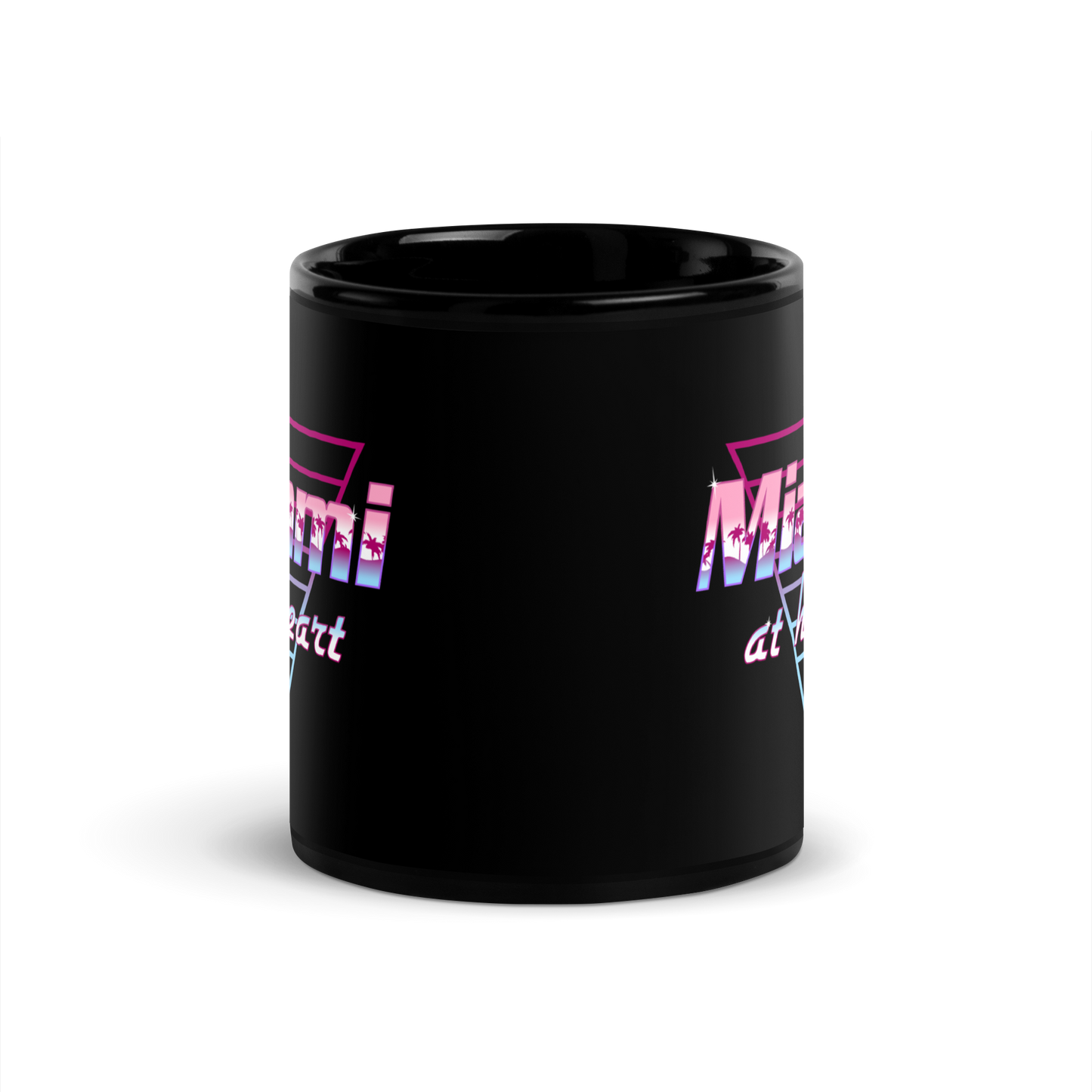 Miami at Heart Black Glossy Mug