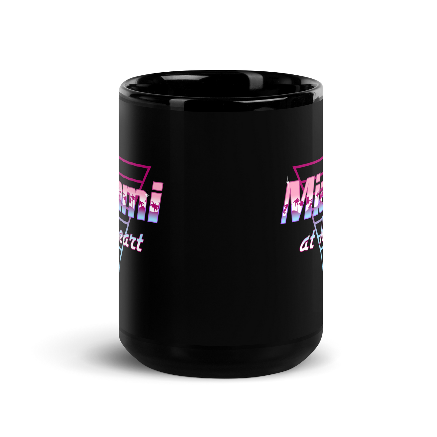 Miami at Heart Black Glossy Mug