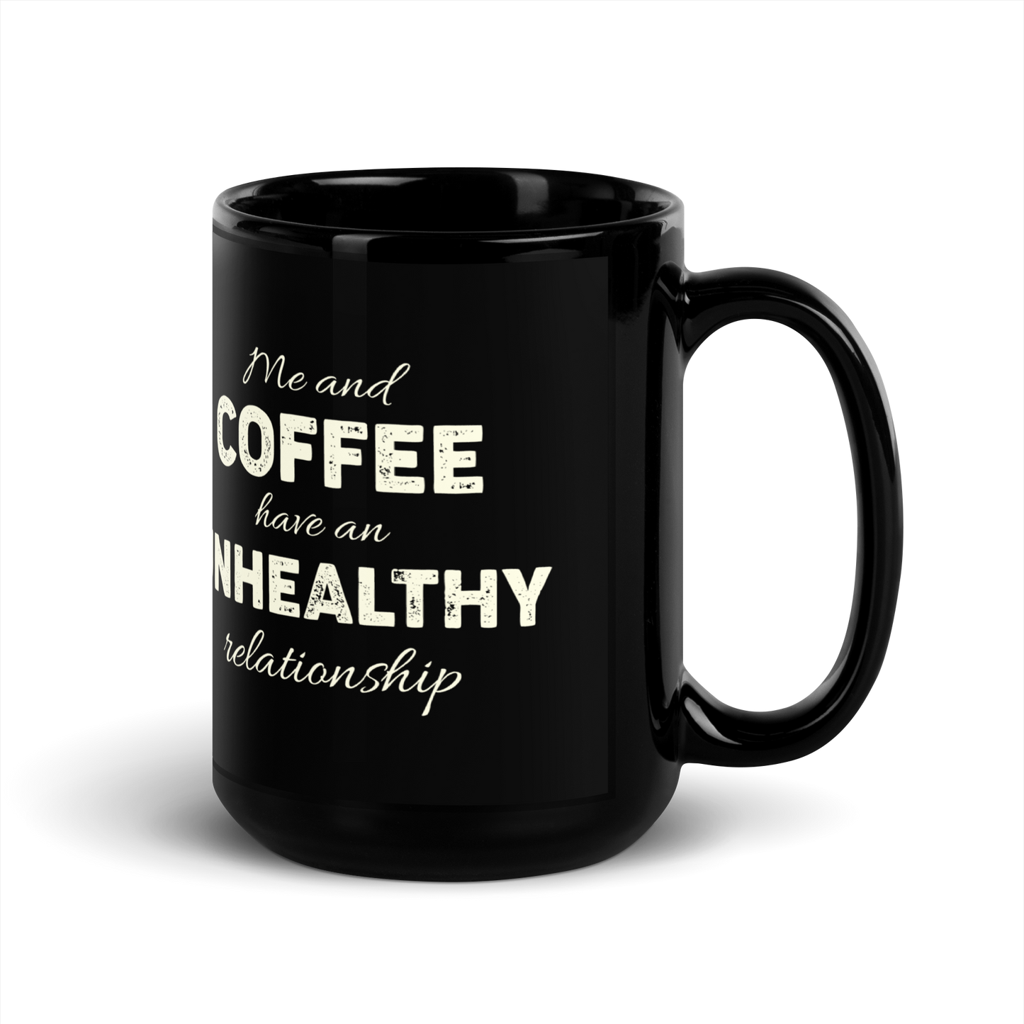 Unhealthy Relationship Black Glossy Mug