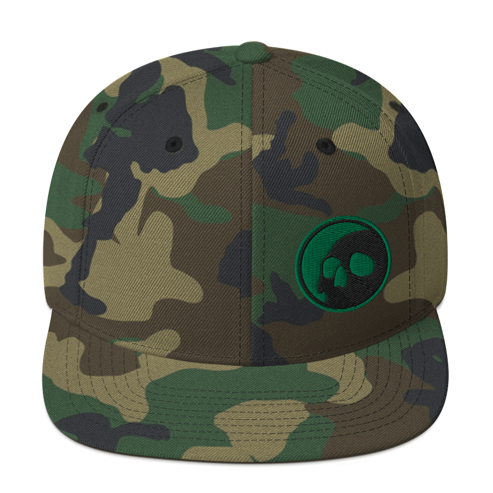 Camo Skull Snapback Hat