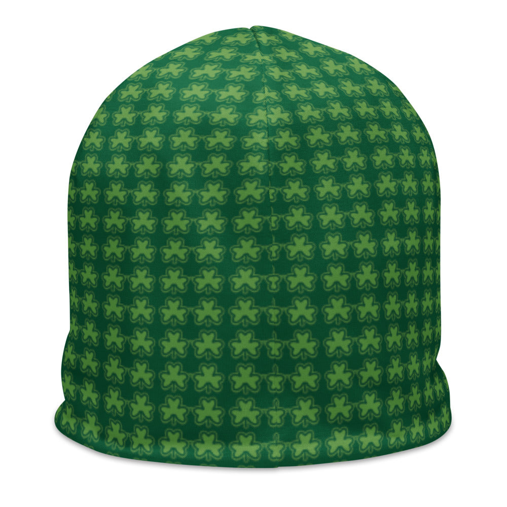 St. Patricks Day Clover Pattern All-Over Print Beanie