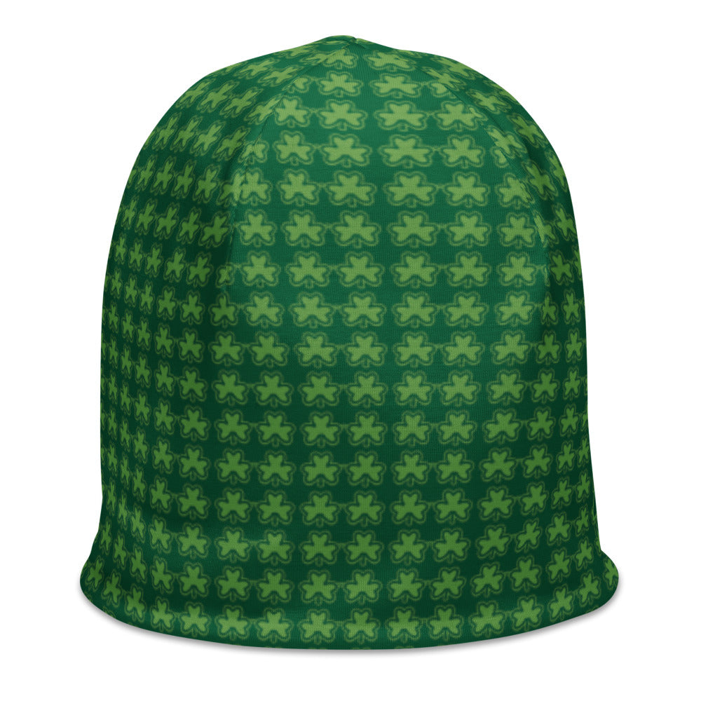 St. Patricks Day Clover Pattern All-Over Print Beanie