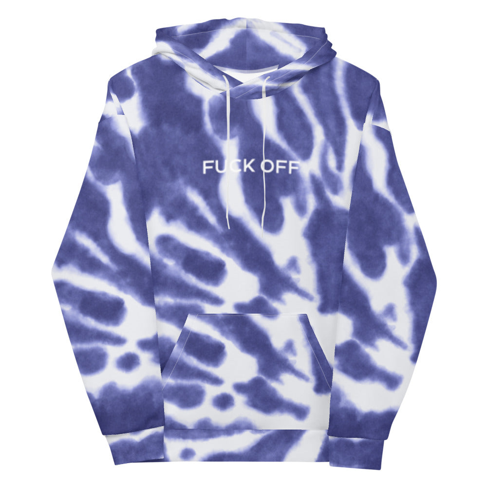 Fuck Off Blue Tie Dye Unisex Hoodie