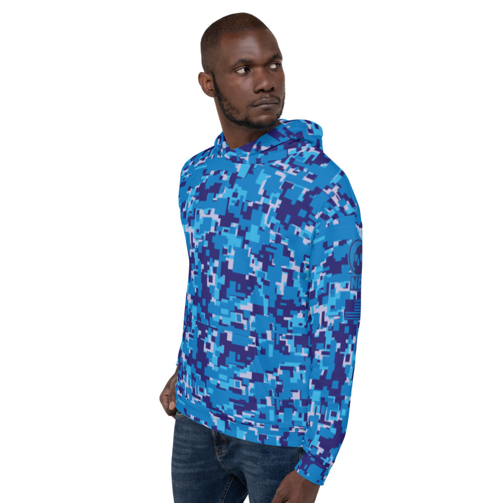 Aquamarine Camo Namari Unisex Hoodie