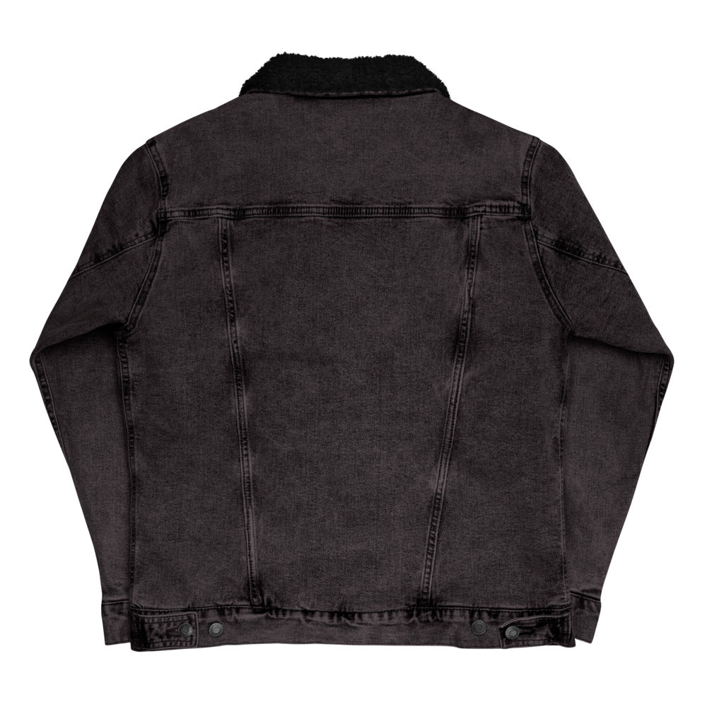 Embroidered Unisex denim sherpa jacket