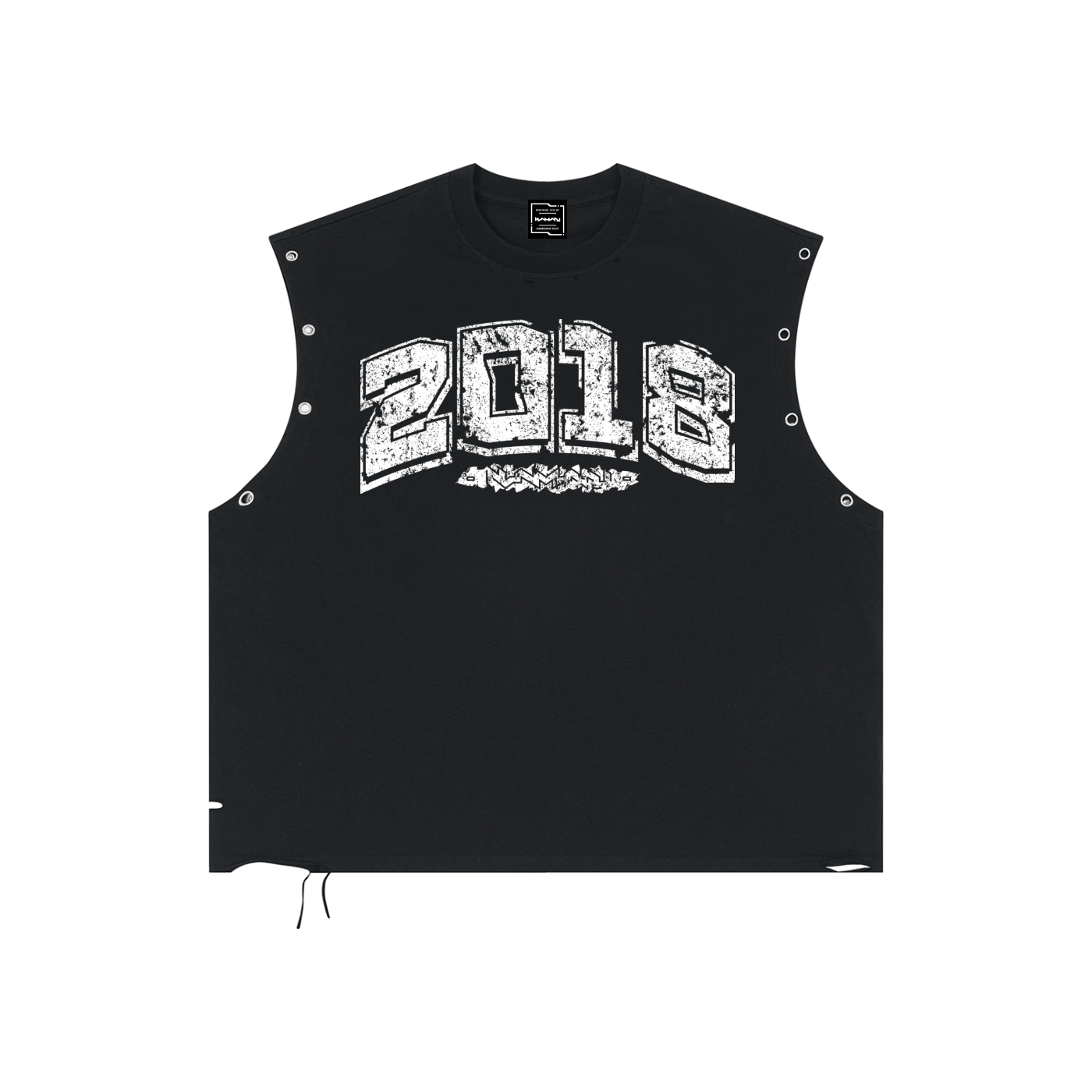 2018 Distressed Grommet Eyelet Tank Top