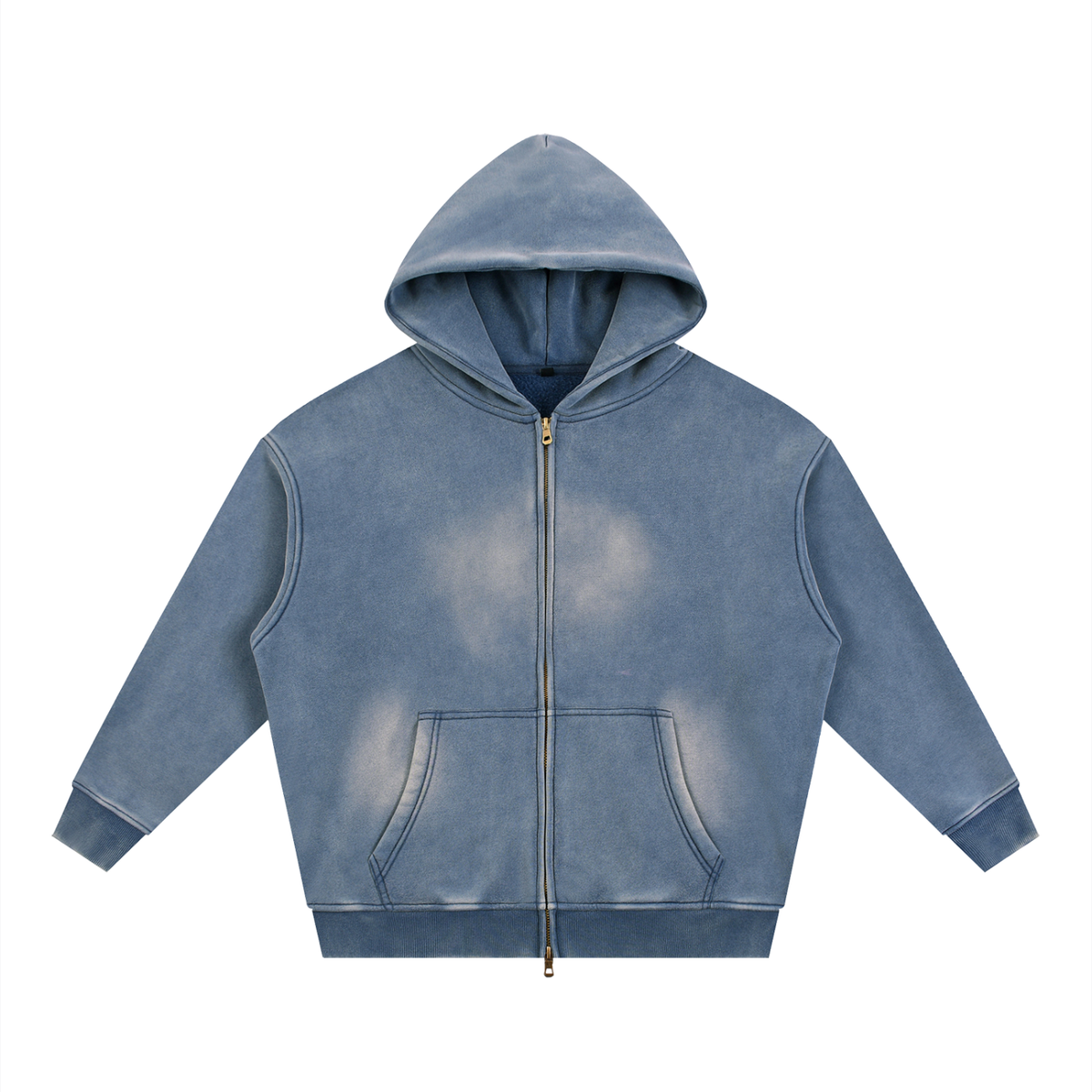 Namari Sunfade Two-way Zipper Boxy Fleece Hoodie