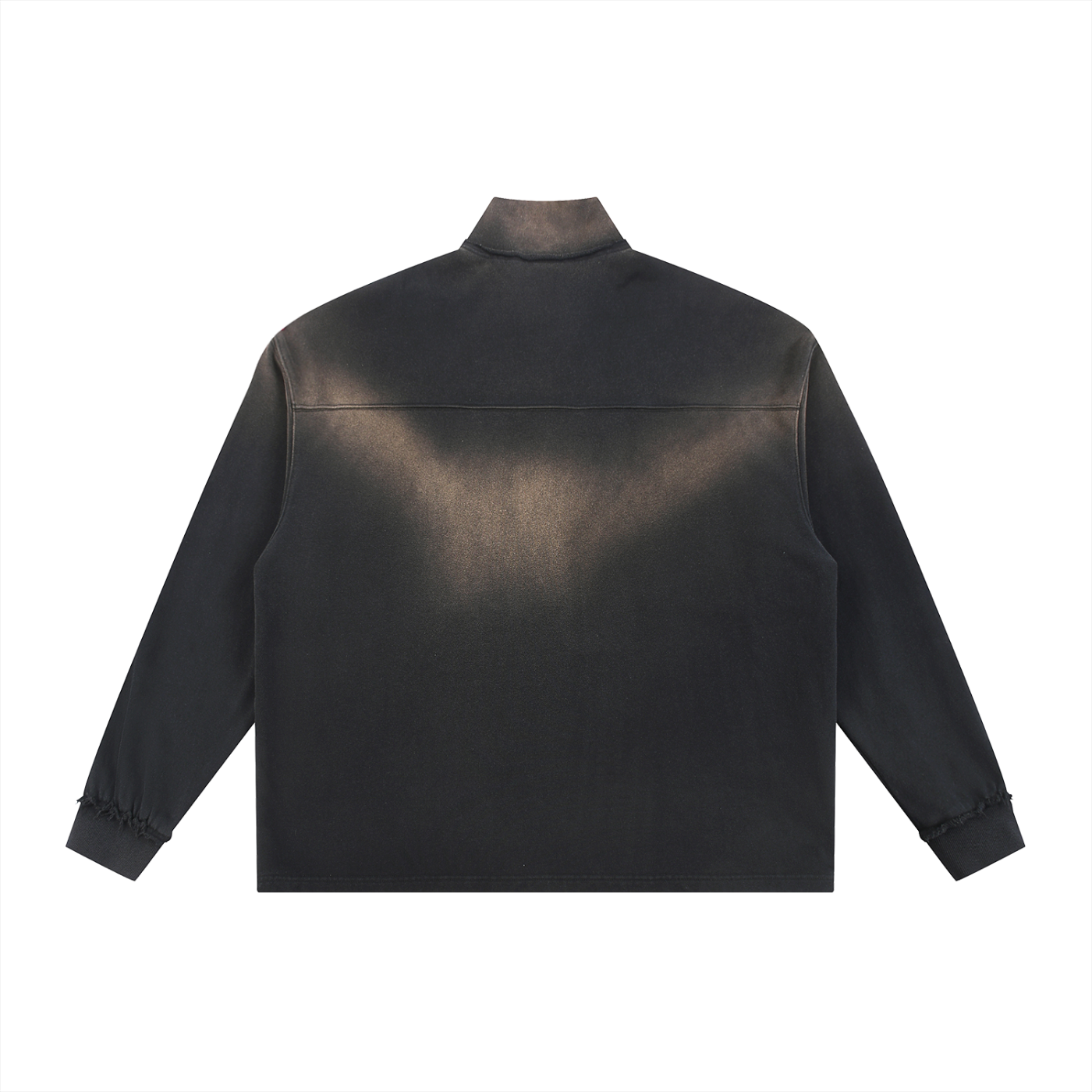 Namari Sun Fade Raw Edge Quarter-Zip Sweatshirt
