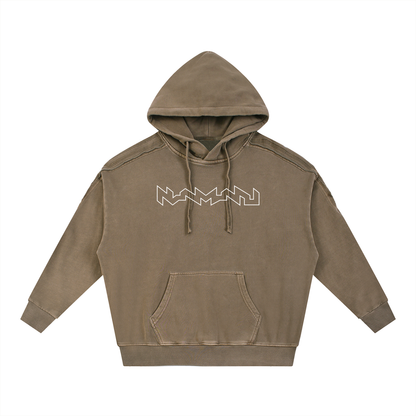 Certified Stylin' Tech Snow Washed Tape Raw Edge Hoodie