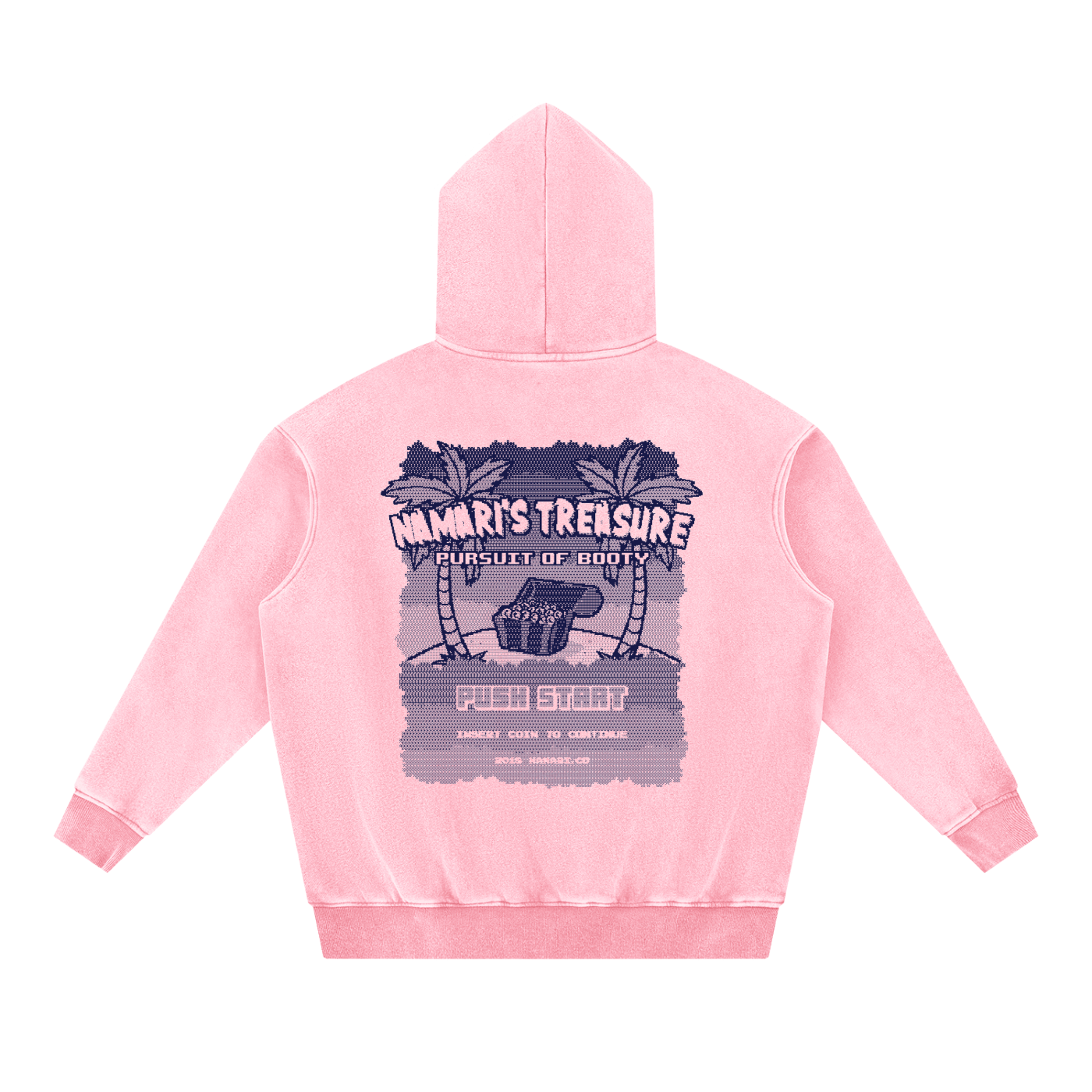 Pursuit of Booty Pixel Art Snow Wash Fleece Oversize Hoodie