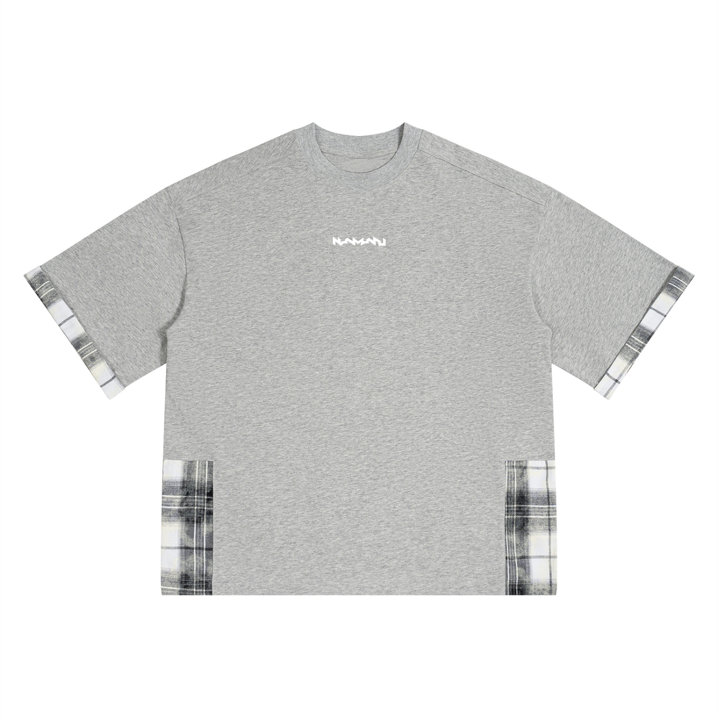 Namari Unisex Plaid Paneled T-Shirt