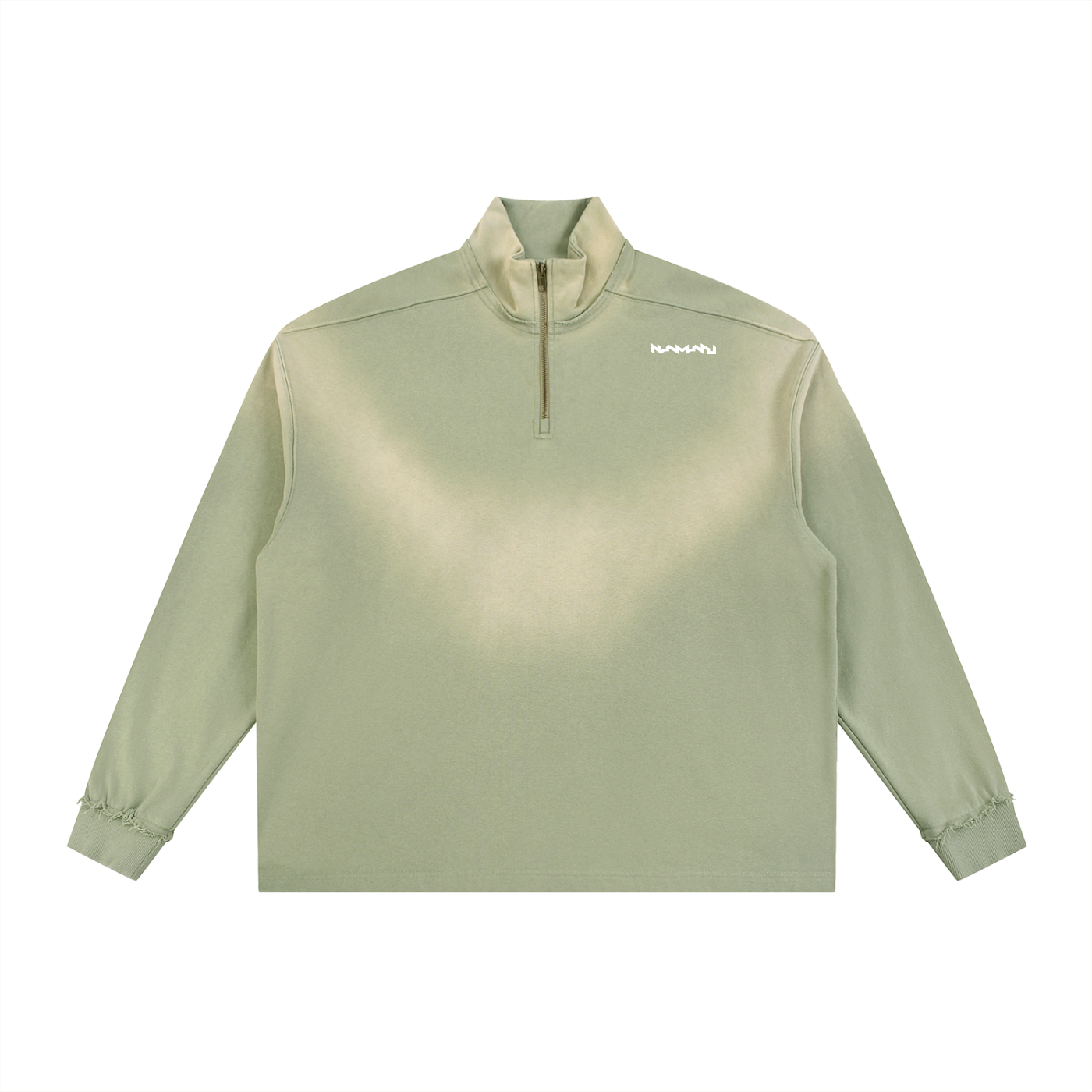 Namari Sun Fade Raw Edge Quarter-Zip Sweatshirt
