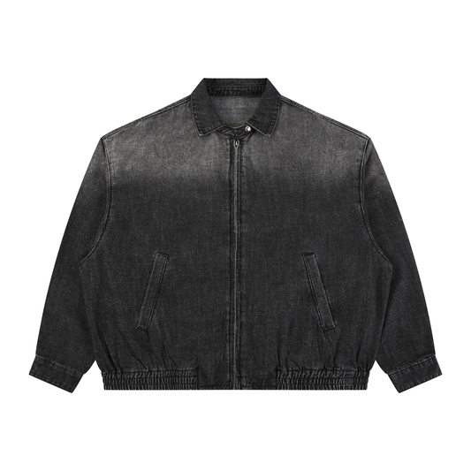 Disintegrate Unisex Vintage Wash Full-Zip Denim Jacket