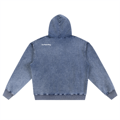 Namari Snow Wash Oversized Zip-Up Hoodie