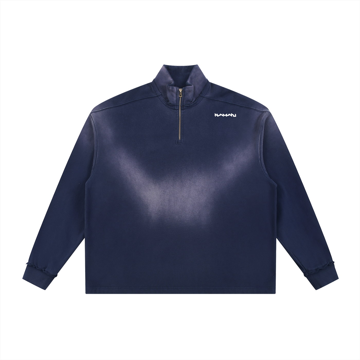 Namari Sun Fade Raw Edge Quarter-Zip Sweatshirt