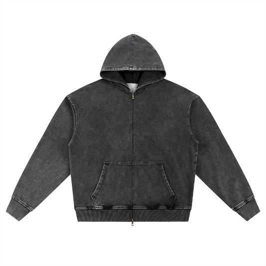 Namari Snow Wash Oversized Zip-Up Hoodie