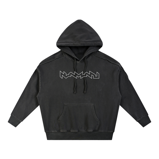Certified Stylin' Tech Snow Washed Tape Raw Edge Hoodie