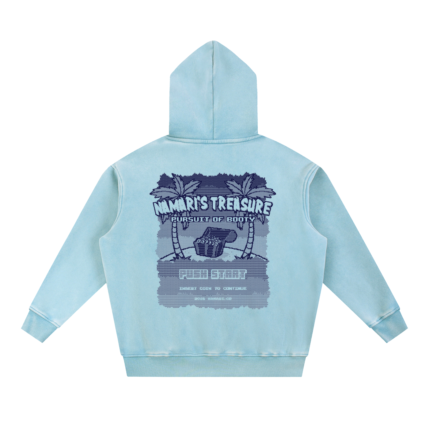 Pursuit of Booty Pixel Art Snow Wash Fleece Oversize Hoodie