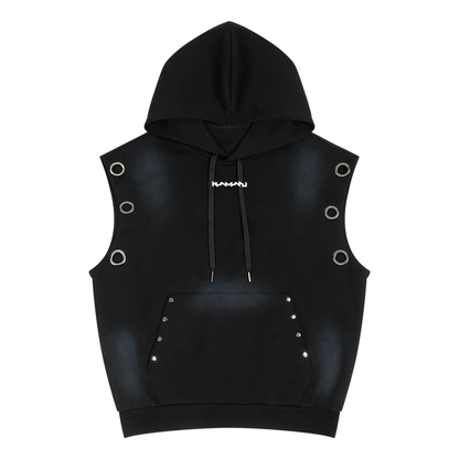 Namari Unisex Vintage Wash Sun Fade Sleeveless Hoodie