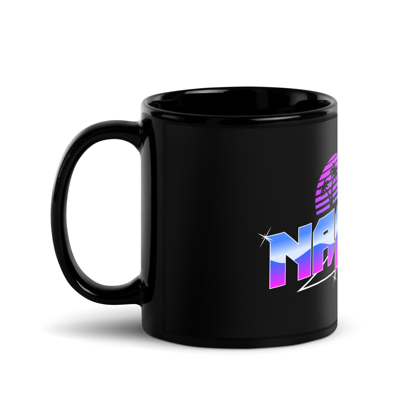 80's Namari Black Glossy Mug