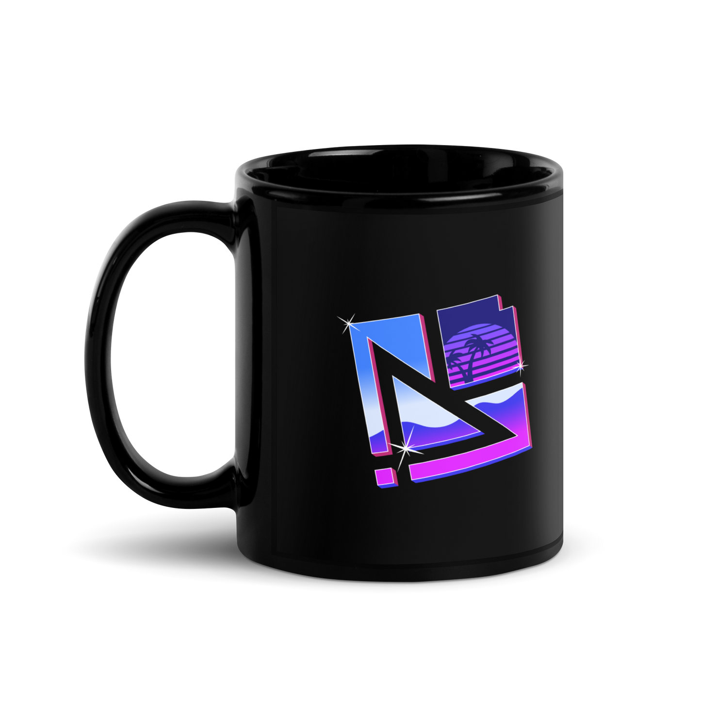 80's Signature Black Glossy Mug