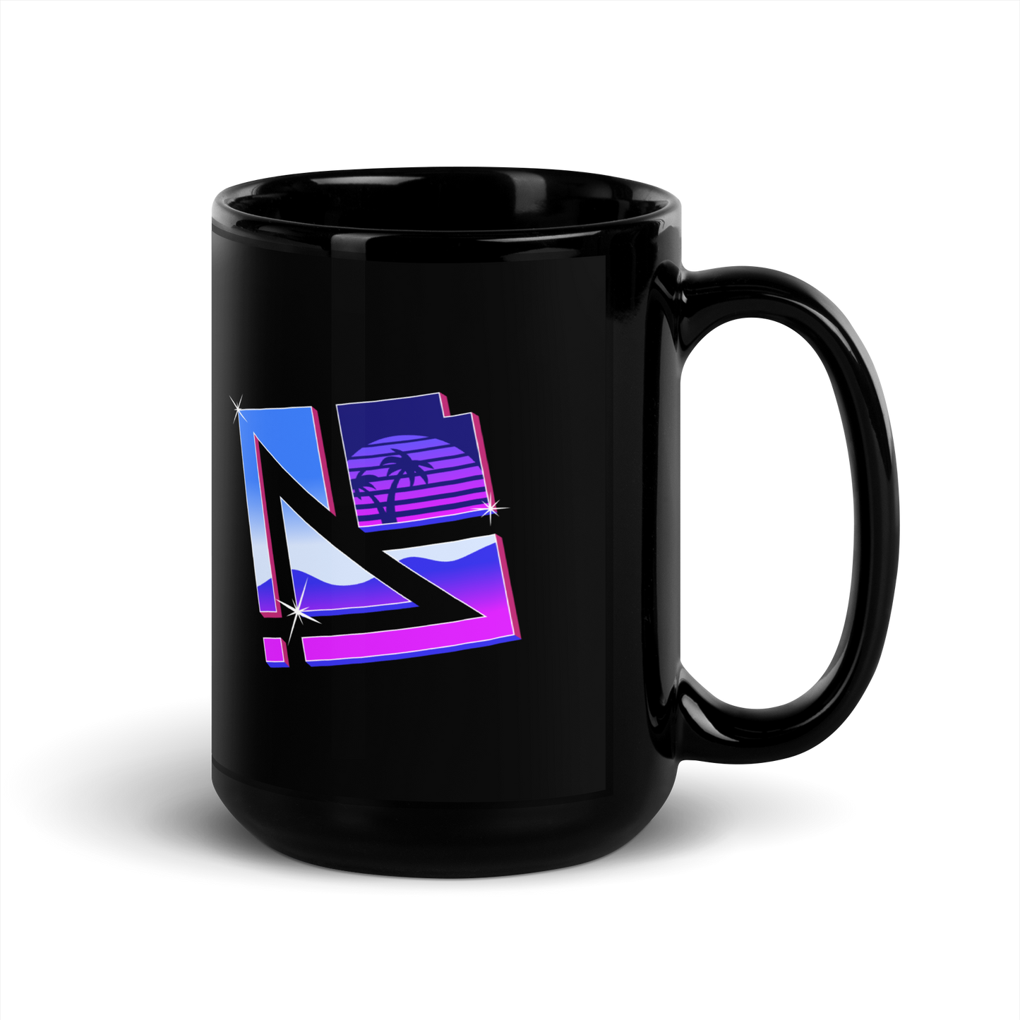 80's Signature Black Glossy Mug