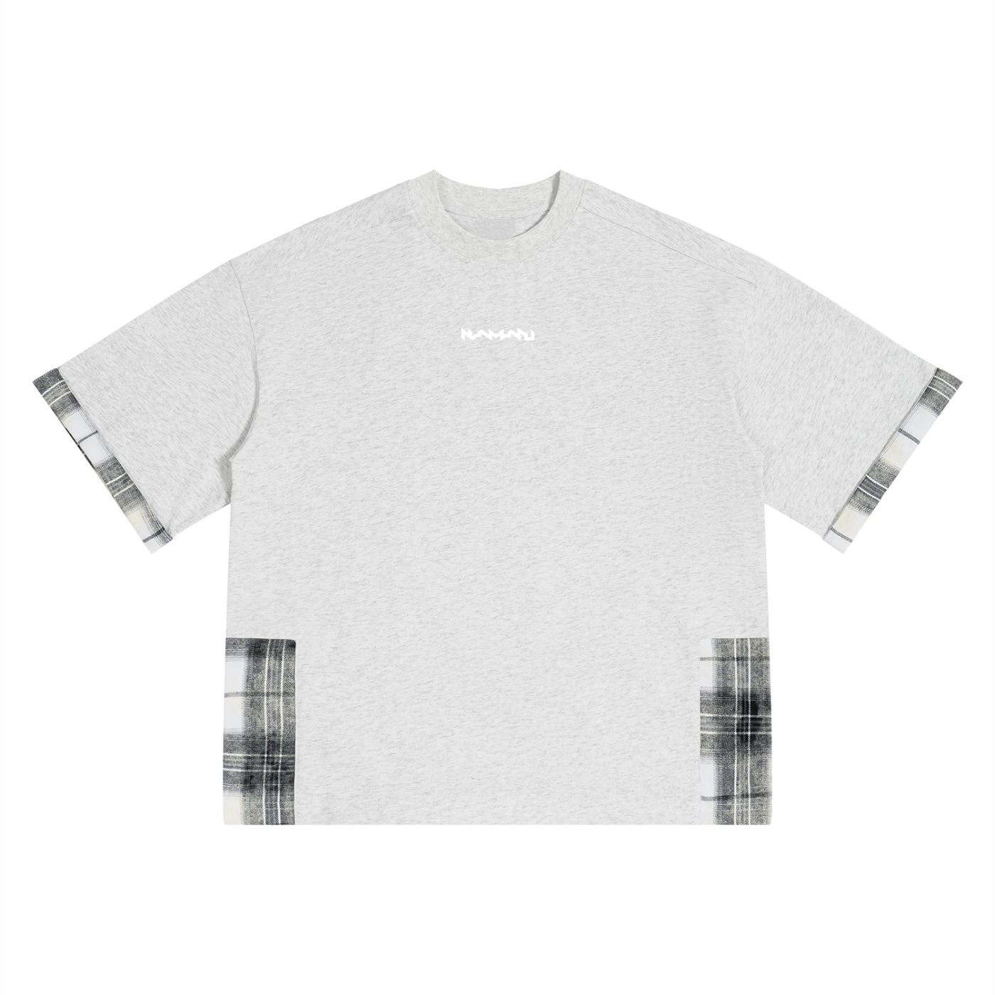 Namari Unisex Plaid Paneled T-Shirt