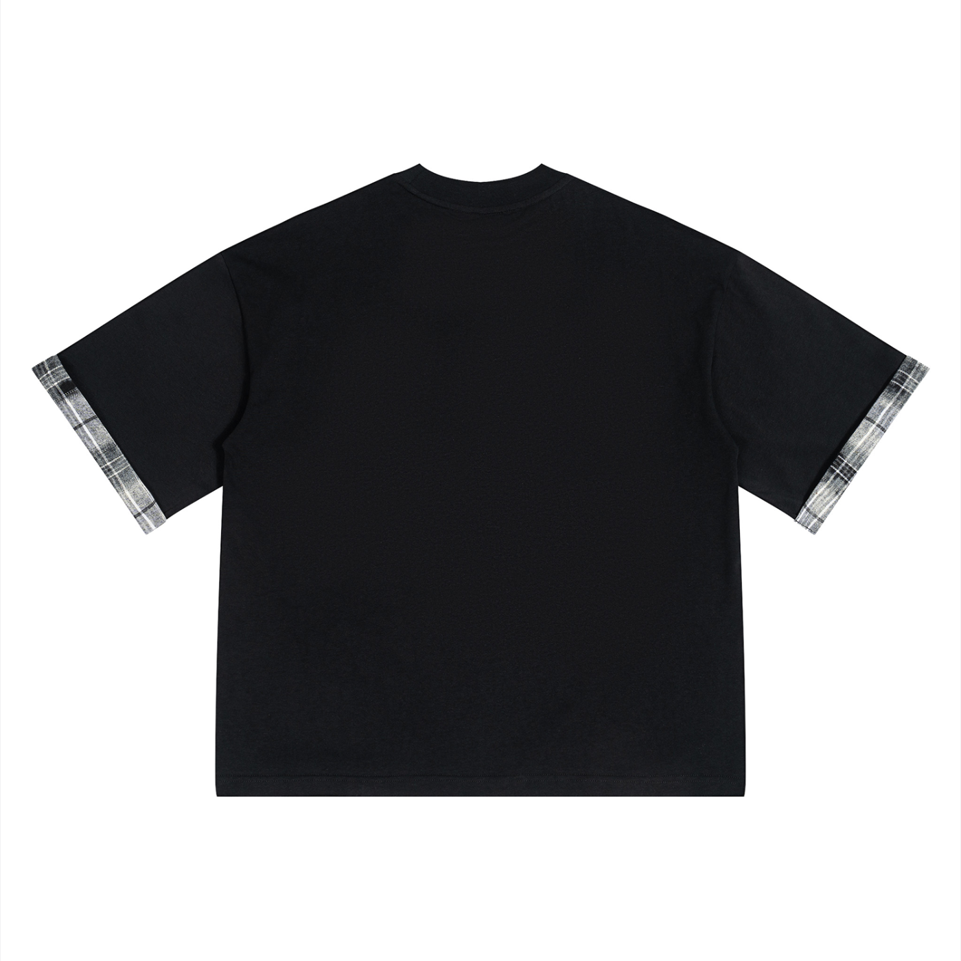 Namari Unisex Plaid Paneled T-Shirt