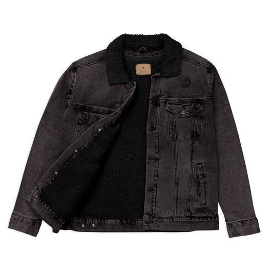 Embroidered Unisex denim sherpa jacket