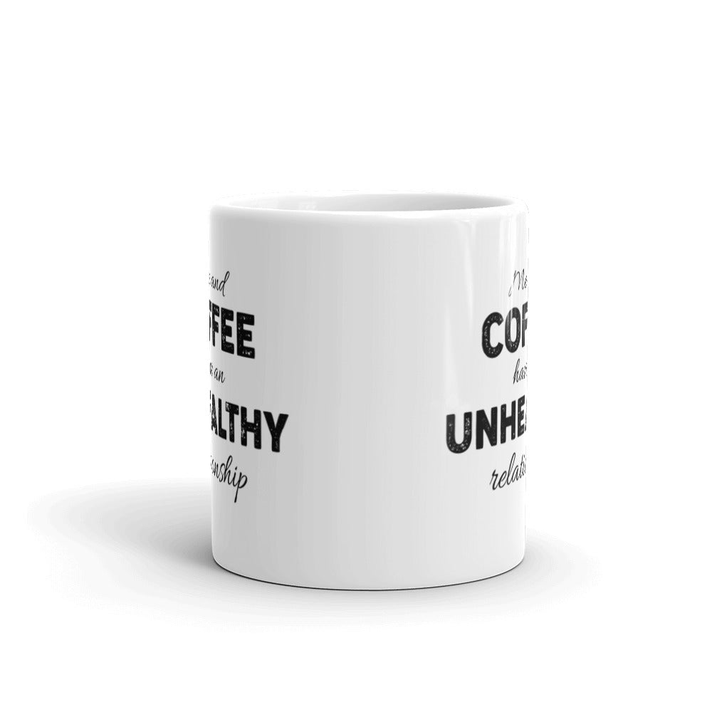 Coffee Relationship White glossy mug